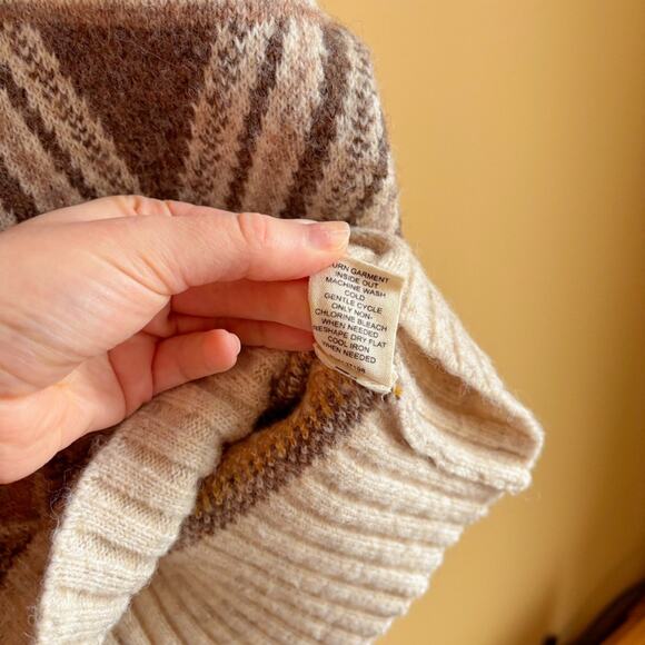 NWOT ✨ Marled Wool-Blend Rustic Print Mock Neck Sweater – Size Small - Picture 3 of 6